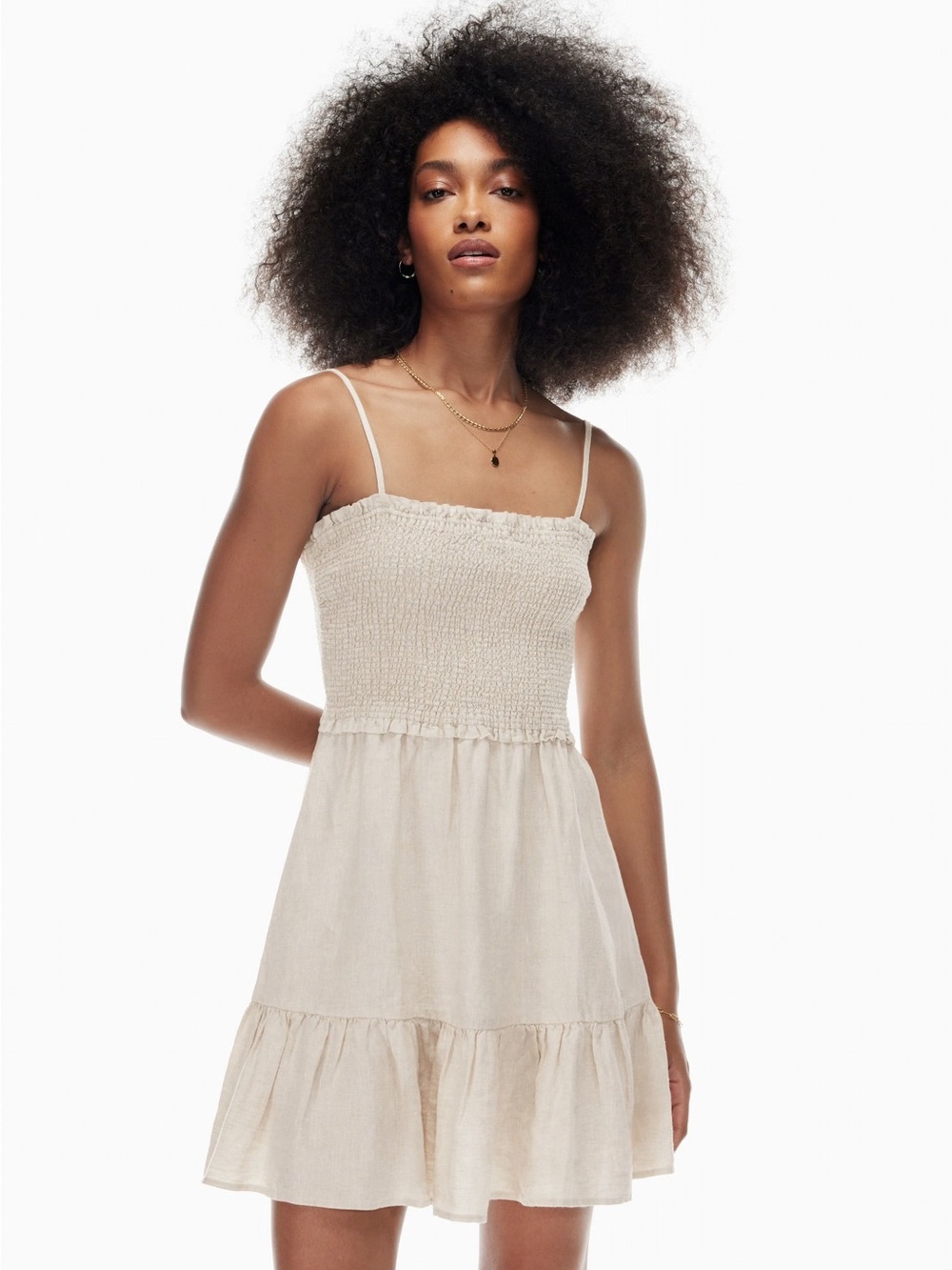 Aritzia Wilfred Tempest Linen Sleeveless Mini Dress